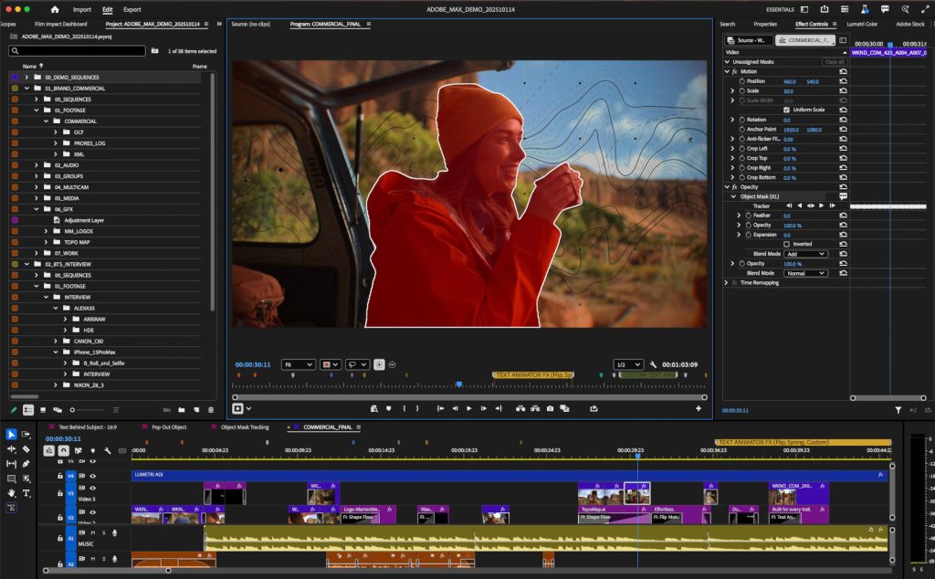 Adobe AI powered video editing