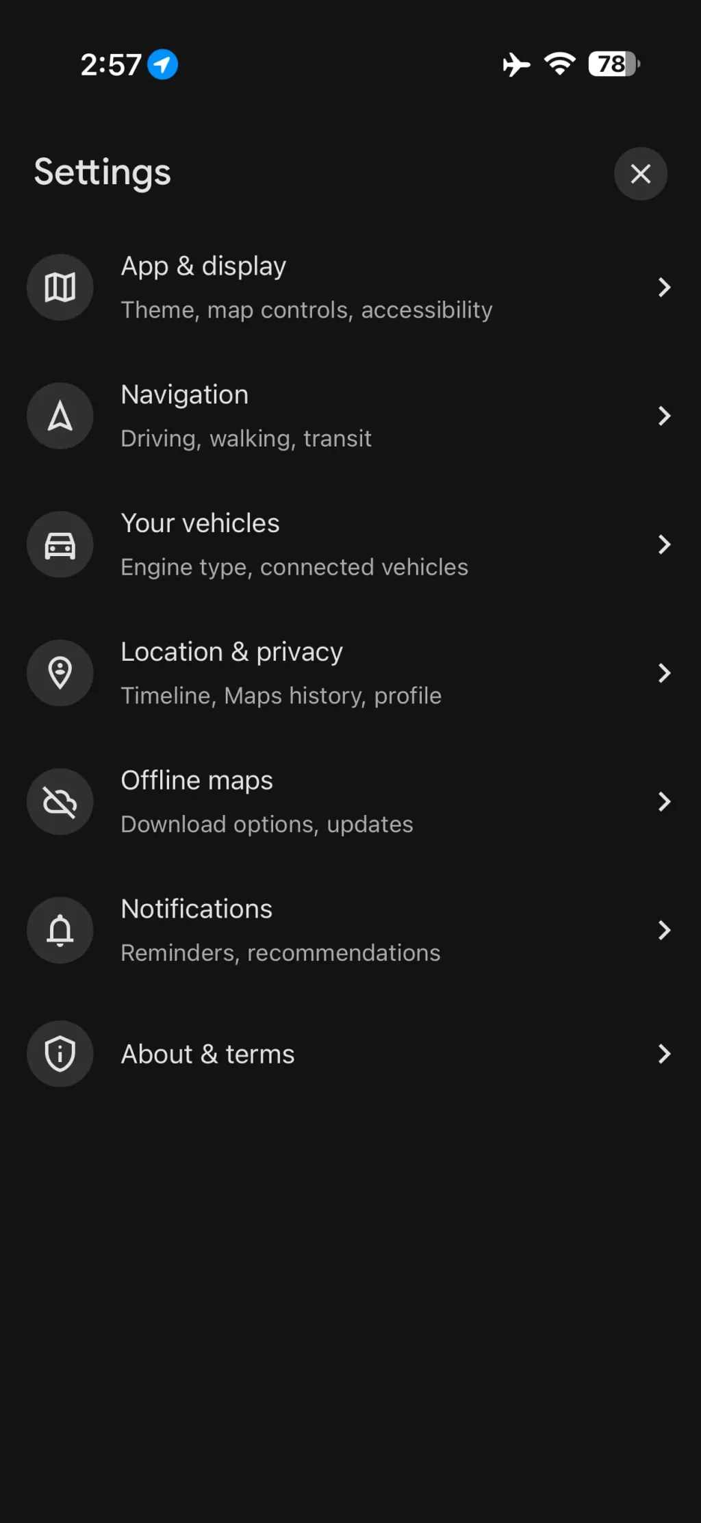 Google Maps settings redesign