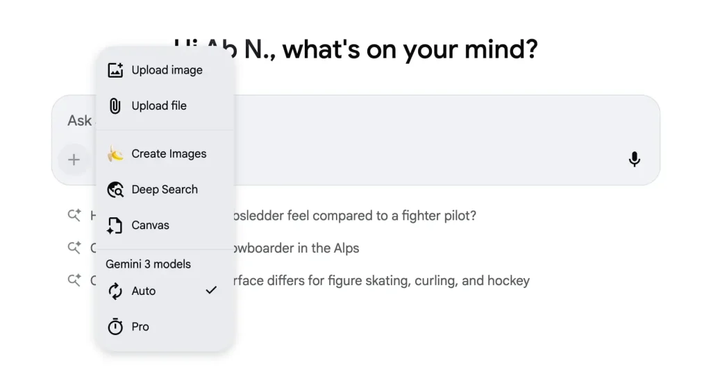 Google AI Mode prompt Canvas