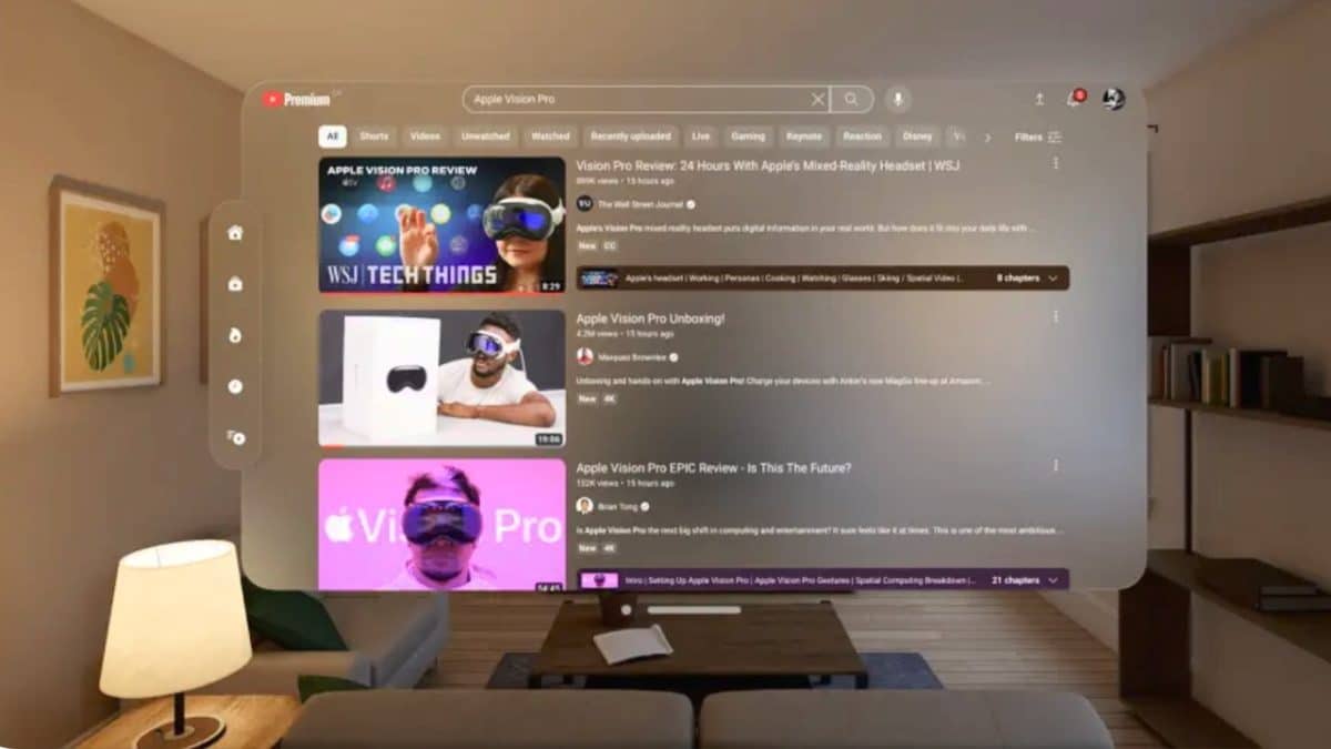 YouTube Apple Vision Pro app launch